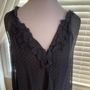 Slate Grey Ruffled Polka Dot Dress